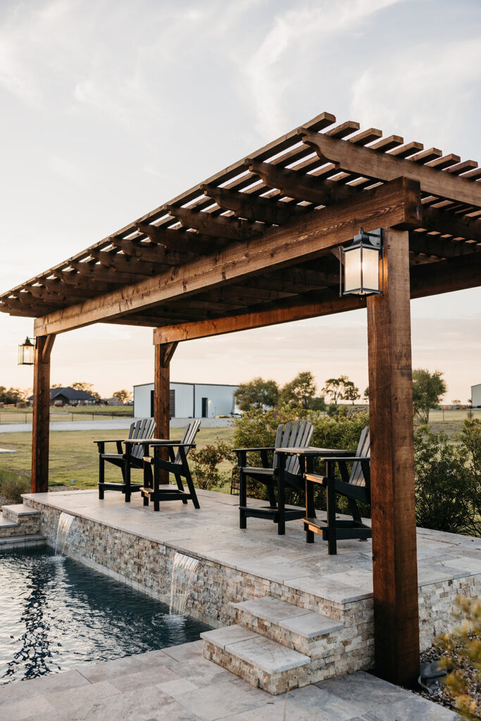 Fully Designed Outdoor Living Space with Pergola & Fire Feature