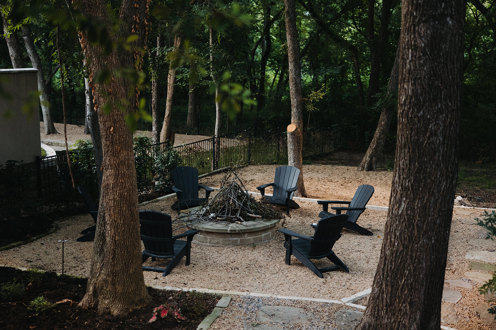 Large Outdoor Fireplace with Covered Patio