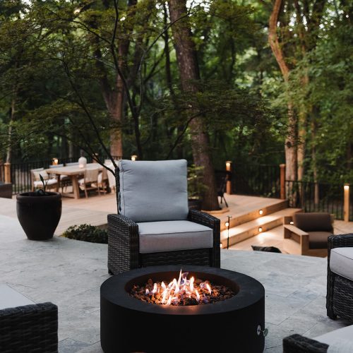 Gas Fire Pit with Modern Outdoor Seating