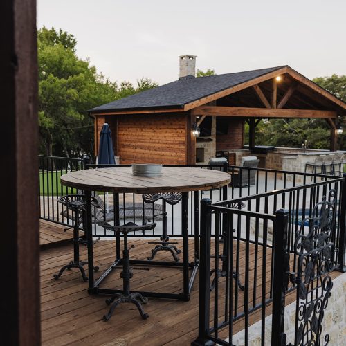 Wood Pergola Over Outdoor Kitchen in Gunter TX