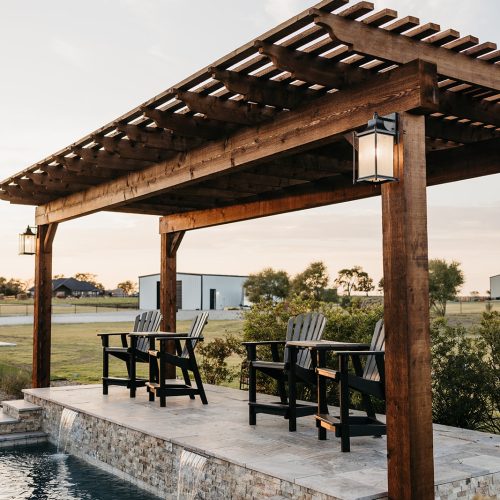 Fully Designed Outdoor Living Space with Pergola & Fire Feature